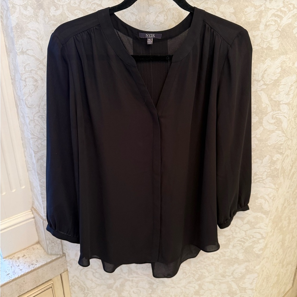 NYDJ Women's Elegant Black Blouse